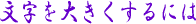 文字を大きくするには